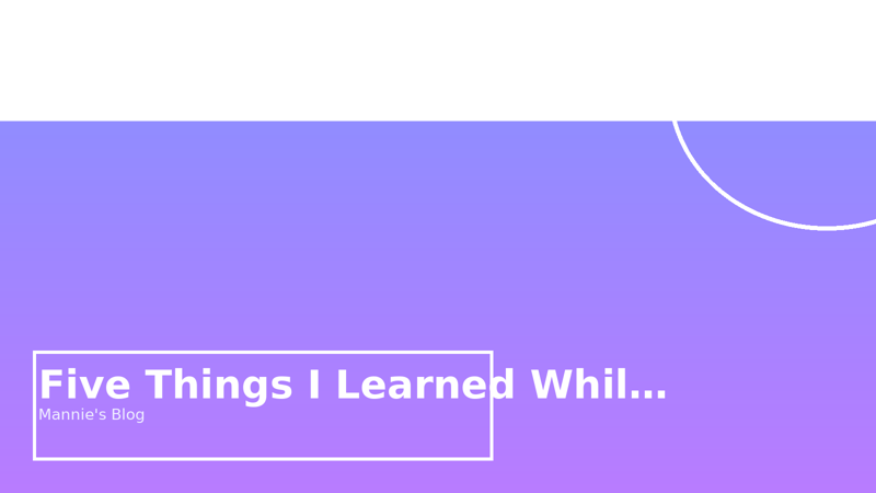 Five Things I Learned While Redesigning My Workflow thumbnail